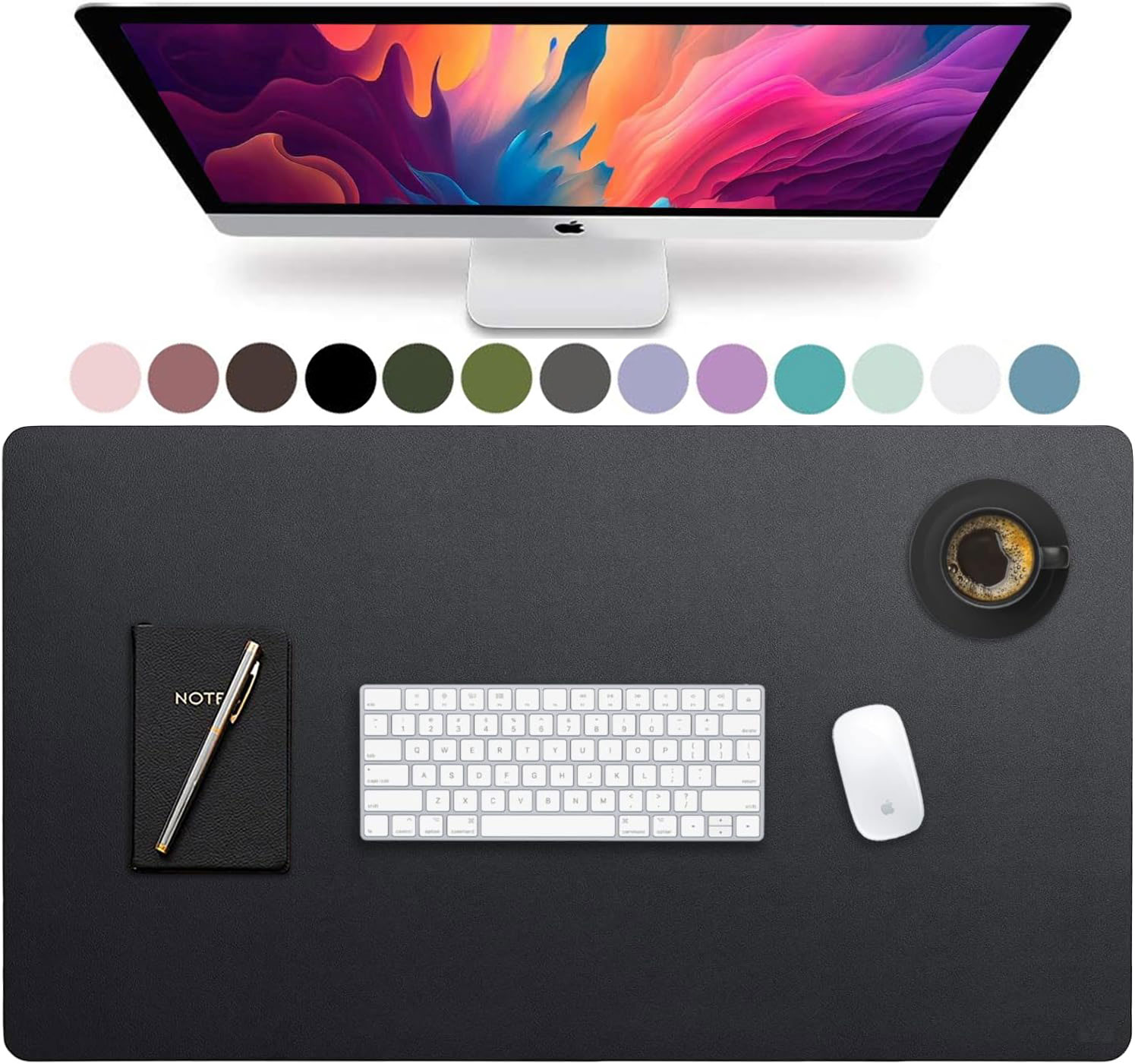 Leather Desk Pad - لوحة مكتب جلدية كبيرة الحجم، وسادة