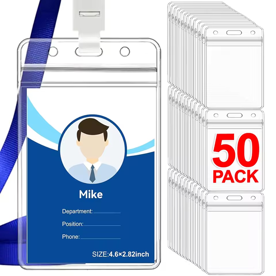 Index Card Holder - 50/40/10/1 قطعة حامل بطاقة هوية شفاف