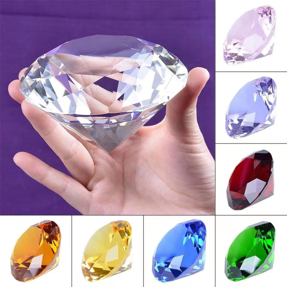 Paper Weight Crystal - 10 ألوان كريستال الماس على شكل
