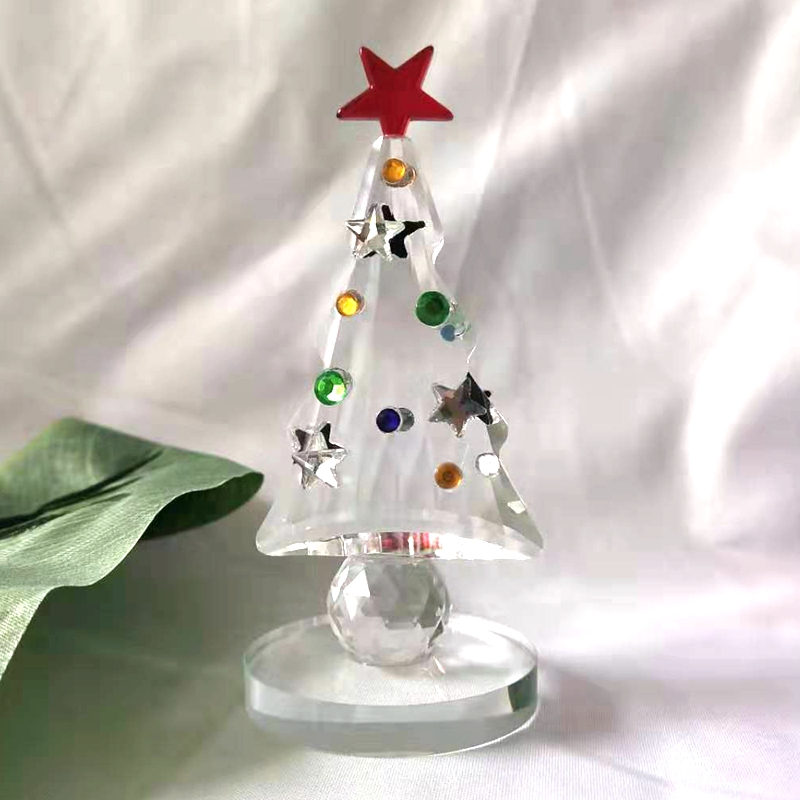 Paper Weight Crystal - تمثال شجرة الكريسماس الكريستالي ، ثقل