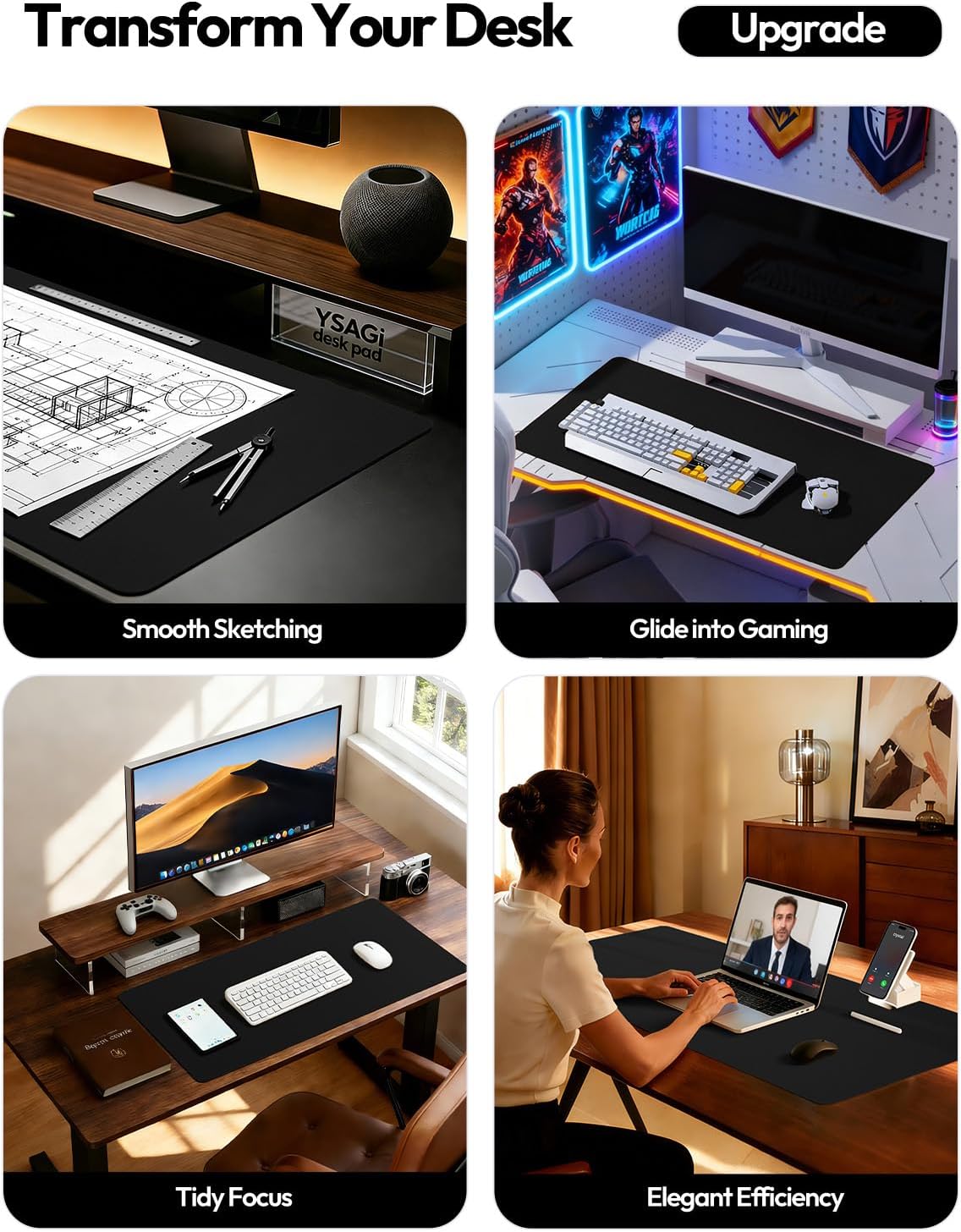 واقي مكتب كبير من الجلد مقاس 2 - مراجعة Leather Desk Pad وسعره